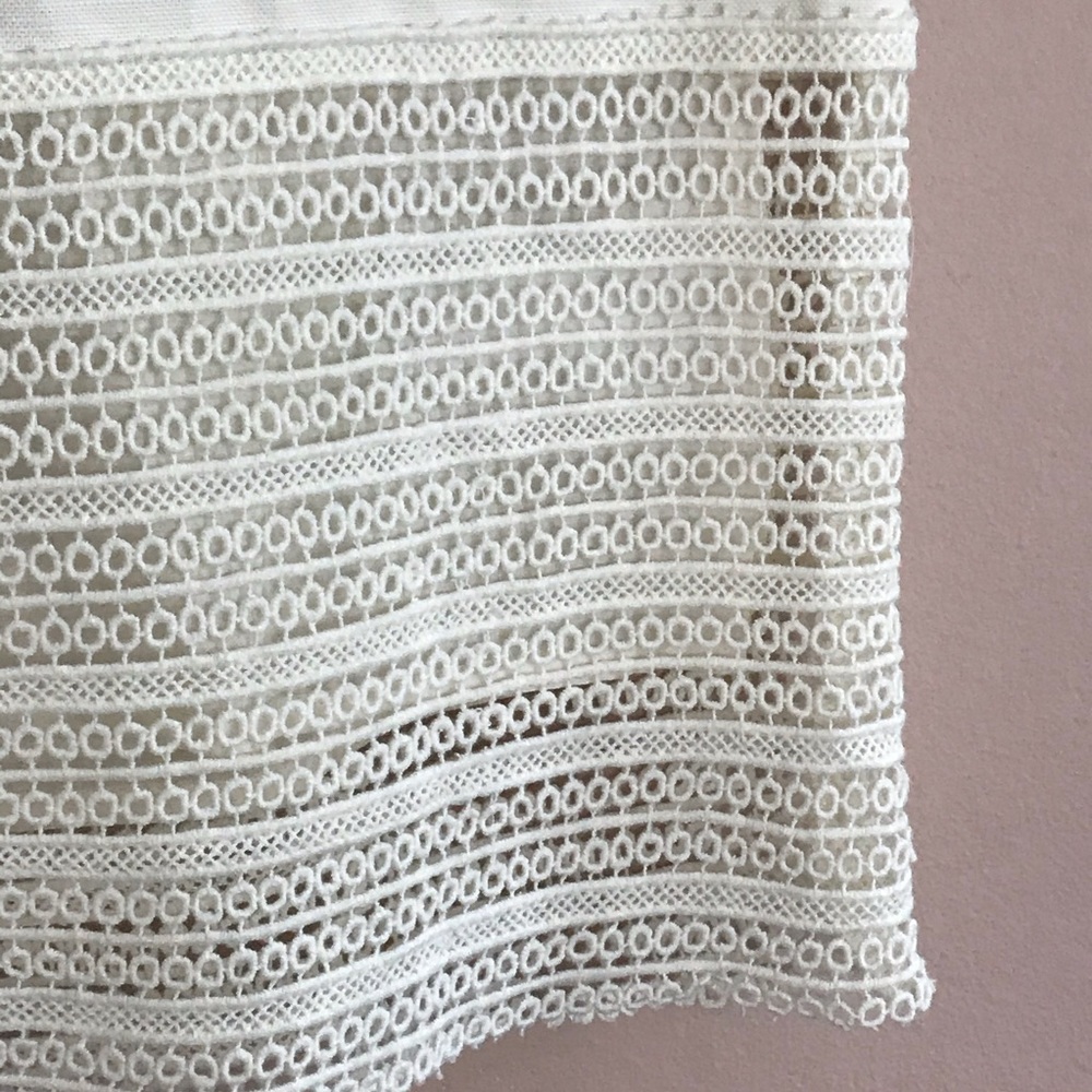 LOFT Jasmine ivory eyelet cotton linen shift dress - Picture 7 of 7